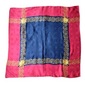 CHANEL Gold Chain Motif 100% Silk Scarf